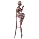 [LA-62539] Bronzeskulptur Bronzefigur Frau auf Hocker Art-Deco-Stil Bild 3