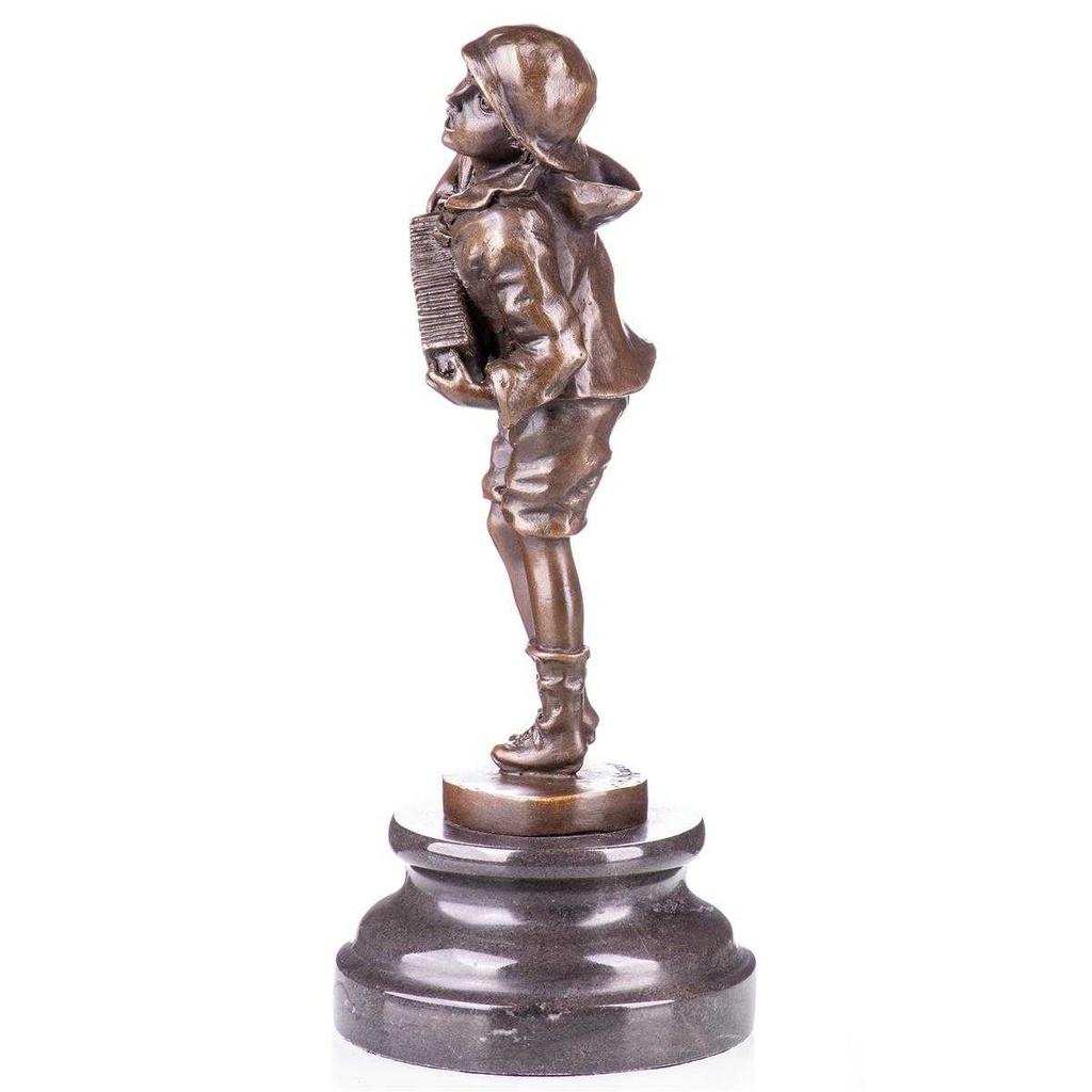 [LA-62541] Bronze Skulptur Figur Bronzeskulptur Bronzefigur Junge mit Akkordion Lazzarone nach D.H.Chiparus Art-Deco-Stil Bild 3