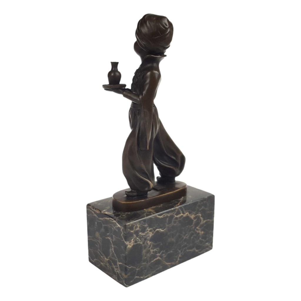 [LA-62553] Bronzeskulptur Bronzefigur Orientalischer Diener Oriental Waiter Art-Deco-Stil Bild 4
