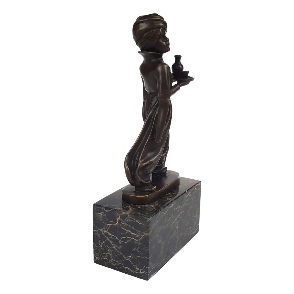 [LA-62553] Bronzeskulptur Bronzefigur Orientalischer Diener Oriental Waiter Art-Deco-Stil Bild 7