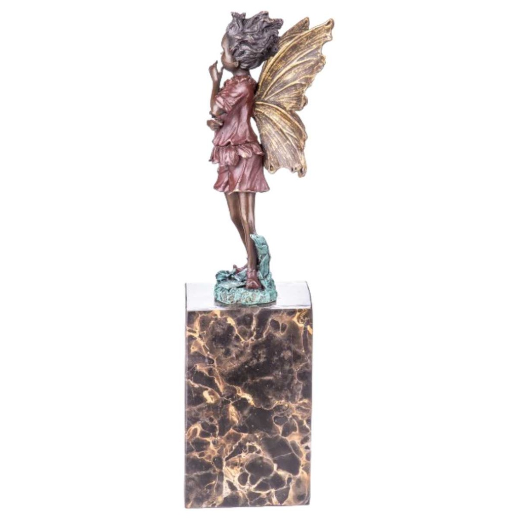 [LA-62554] Bronze Marmor Bronzeskulptur Bronzefigur Skulptur Figur Elfe Braun Farbig Bild 2