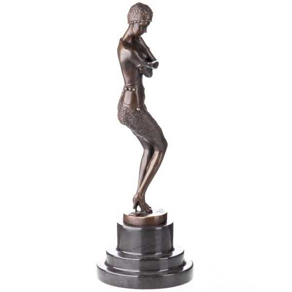 [LA-62556] Bronzeskulptur Bronzefigur Tänzerin Coy Dancer Art-Deco-Stil Bild 3