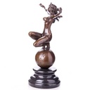 [LA-62596] Bronzeskulptur Bronzefigur Weiblicher Akt auf Weltkugel Bild 3