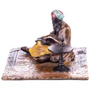 [LA-62603] Bronze Skulptur Figur Bronzeskulptur Bronzefigur Lesender Araber auf Teppich Bild 2