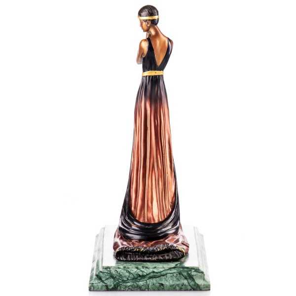 [LA-62629] Bronze Skulptur Figur Bronzeskulptur Bronzefigur Frau mit Kleid Art-Deco-Stil Bild 3