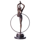 [LA-62647] Bronzeskulptur Bronzefigur Gymnastin mit Ring Bild 2