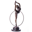 [LA-62647] Bronzeskulptur Bronzefigur Gymnastin mit Ring Bild 3
