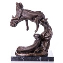 [LA-62649] Bronze Skulptur Figur Bronzeskulptur Bronzefigur Leoparden Bild 3