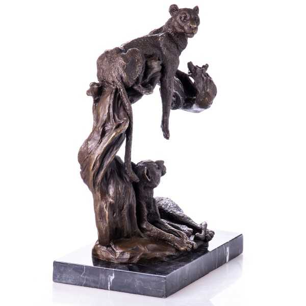 [LA-62649] Bronze Skulptur Figur Bronzeskulptur Bronzefigur Leoparden Bild 4