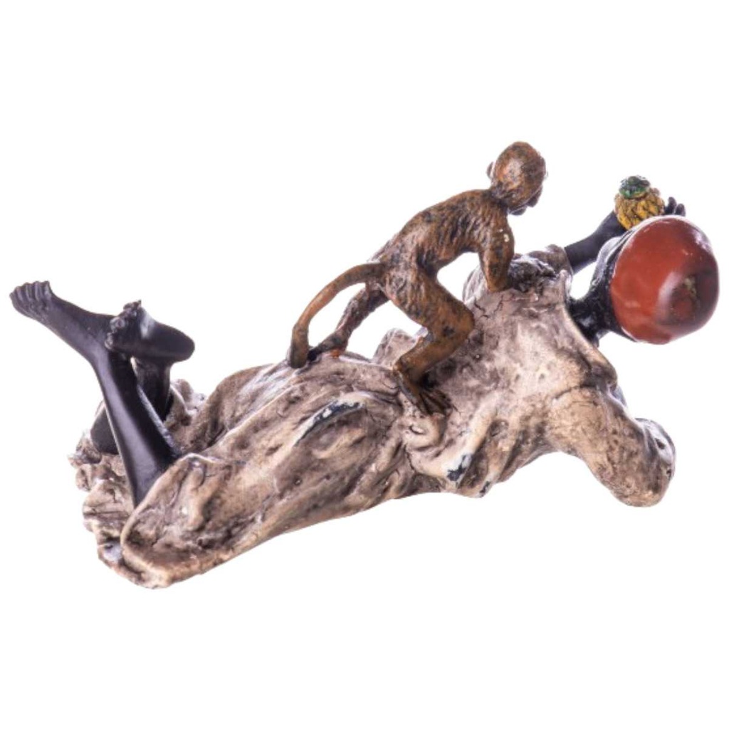 [LA-62651] Bronze Skulptur Figur Bronzeskulptur Bronzefigur Junge mit Affen Bild 2