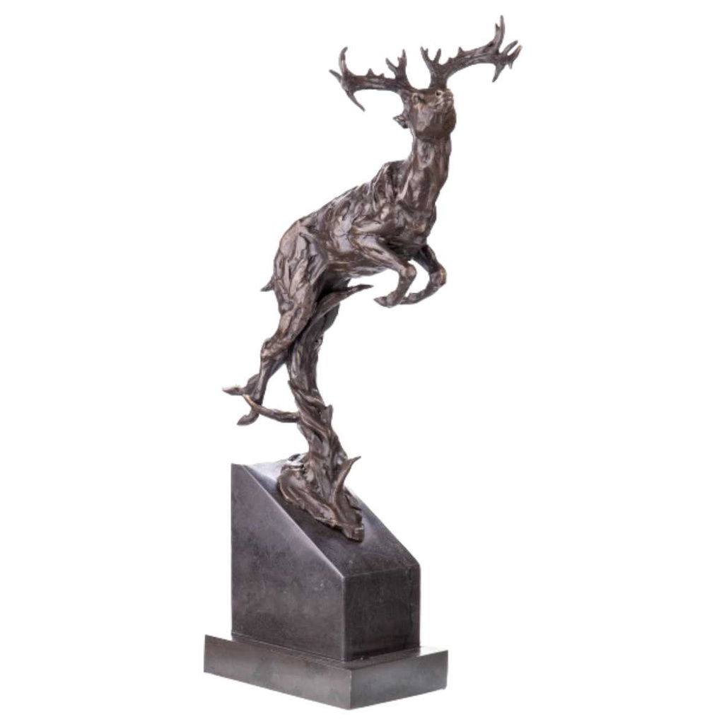 [LA-62658] Bronze Skulptur Figur Bronzeskulptur Bronzefigur Hirsch Bild 2