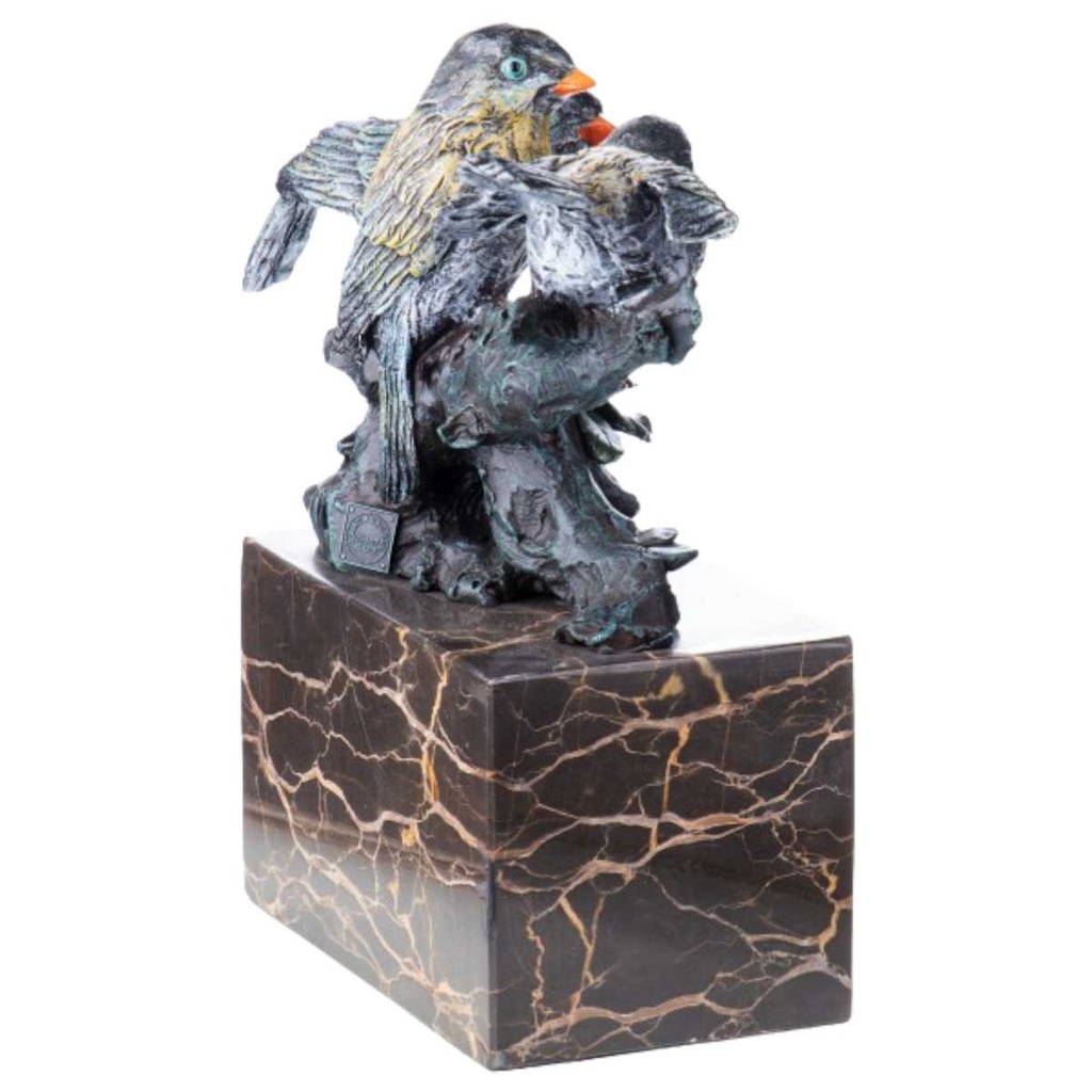 [LA-62661] Bronze Skulptur Figur Bronzeskulptur Bronzefigur Vogel auf Ast Bild 2
