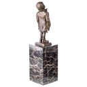 [LA-62676] Bronze Skulptur Figur Bronzeskulptur Bronzefigur Junge mit Mantel Bild 2