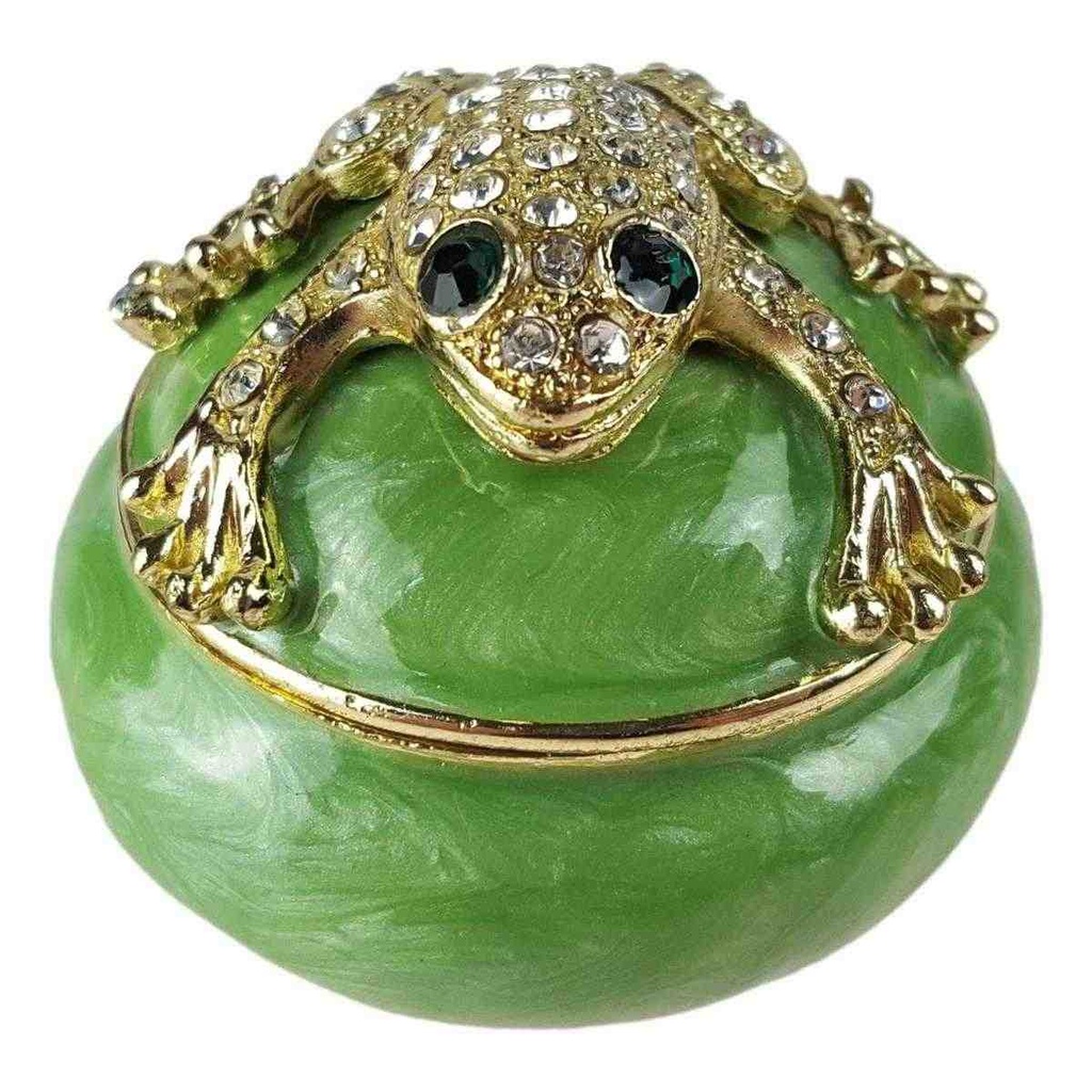 [LA-62684] Pillendose Pillendöschen Dose Döschen Schatulle Hartzinn Zinn emailliert Frosch #62684 Bild 3