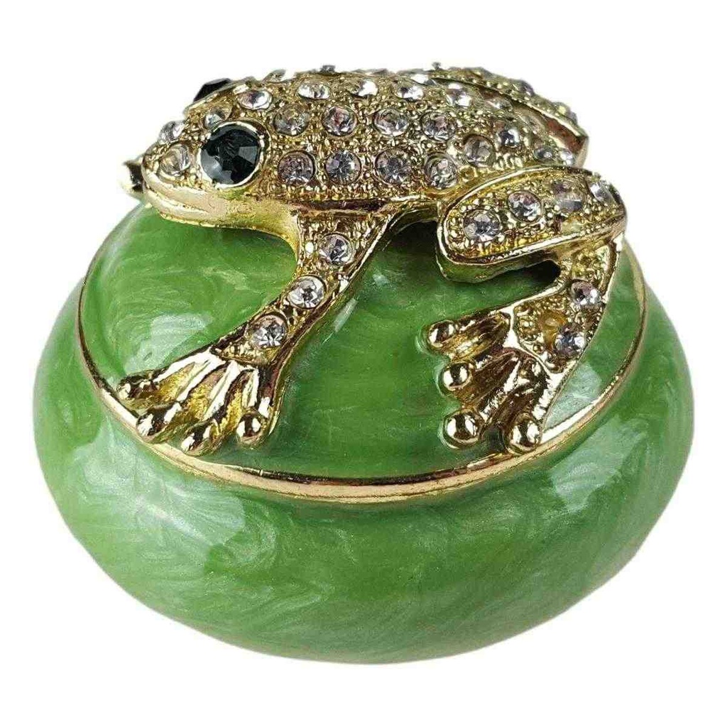 [LA-62684] Pillendose Pillendöschen Dose Döschen Schatulle Hartzinn Zinn emailliert Frosch #62684 Bild 4
