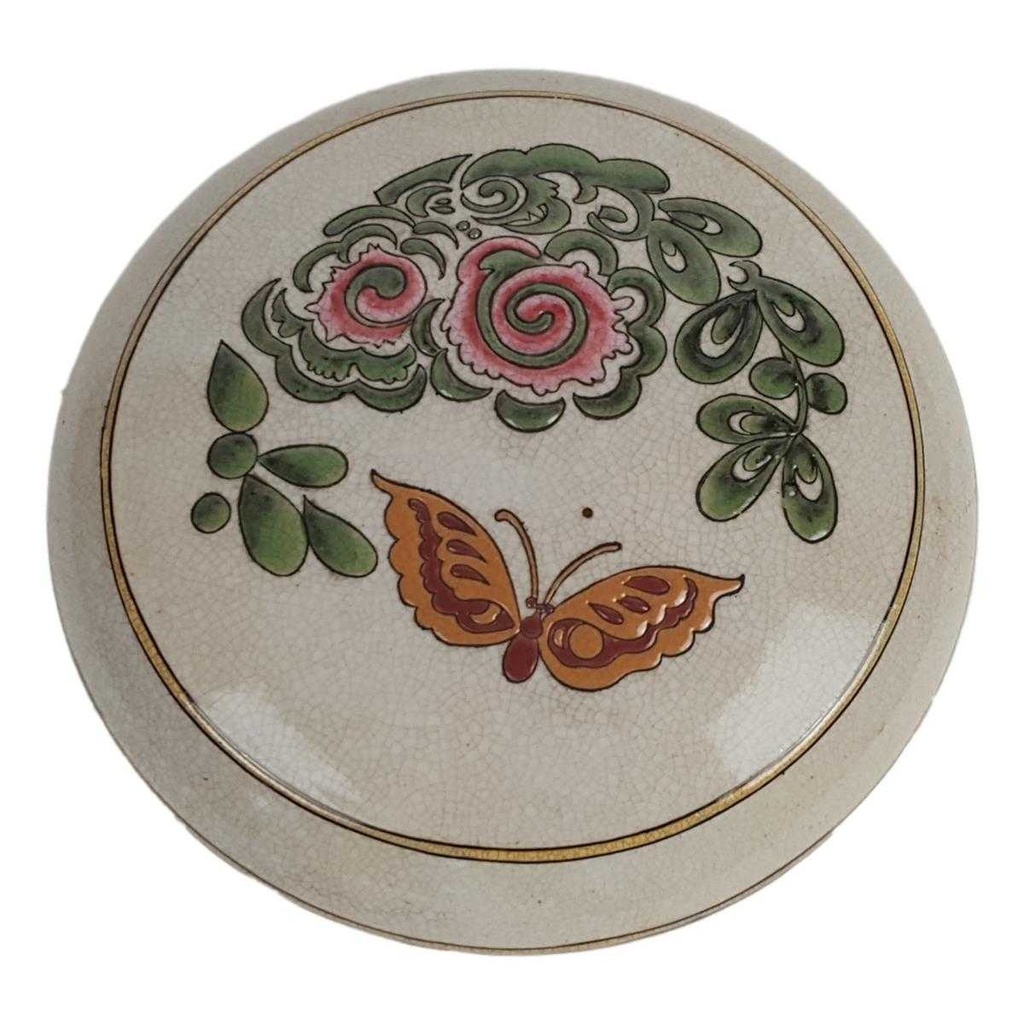 [LA-62757] Dose Bunt Porzellan D 14 cm Jugend-Stil Bild 2