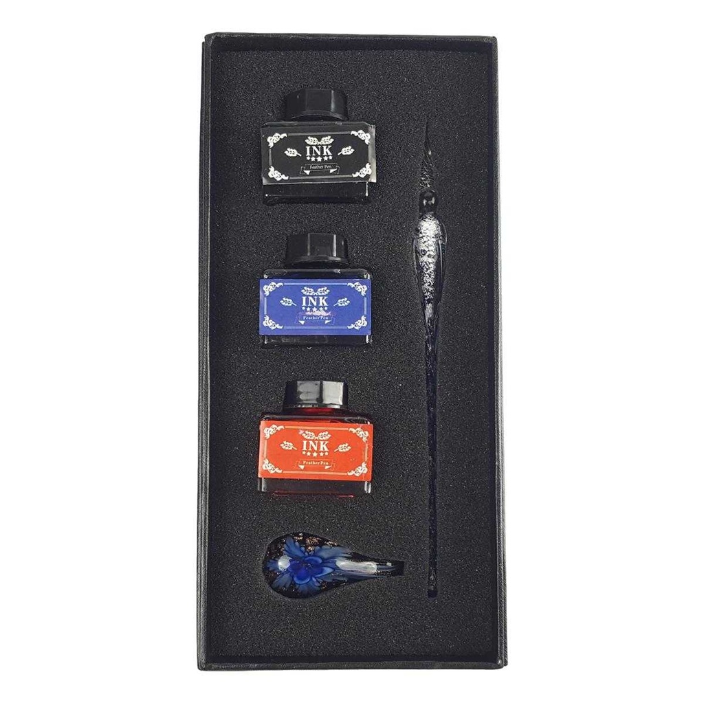 [LA-62997] Schreibset in Geschenkbox Bestehend aus Schreibfeder Glas, Ablage Glas Bild 4