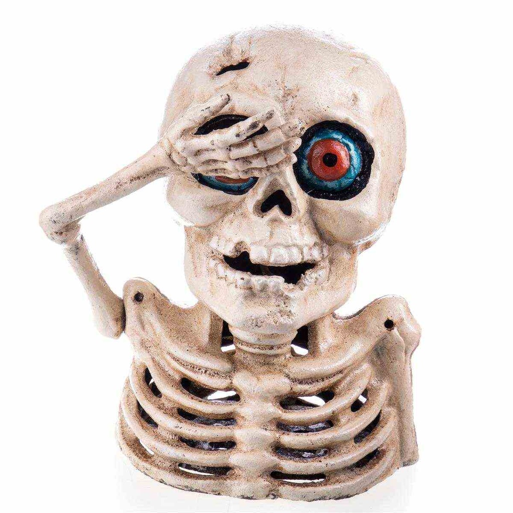 [LA-63044] Spardose Geldbank Skulptur mechanisch Skelett Gusseisen #63044 Bild 3