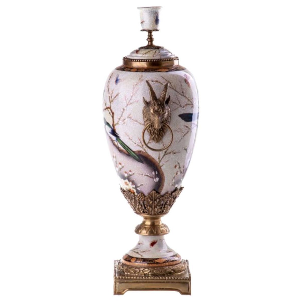 [LA-63339] Kerzenleuchter Kerzenständer Kerzenhalter Deckelvase Vase mit Deckel Porzellan/Messing Bild 2