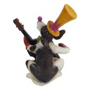 [LA-63712] Skulptur Figur Hund in Clownskostüm mit Instrument Mehrfarbig Bild 3