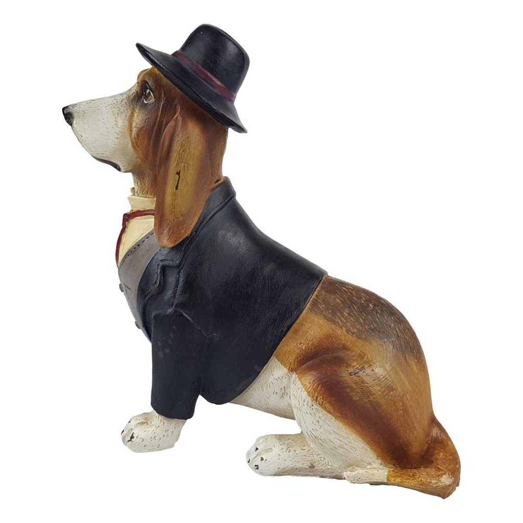 [LA-63796] Kunststein Figur Skulptur Hund mit Kostüm handbemalt #63796 Bild 2