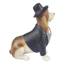 [LA-63796] Kunststein Figur Skulptur Hund mit Kostüm handbemalt #63796 Bild 4