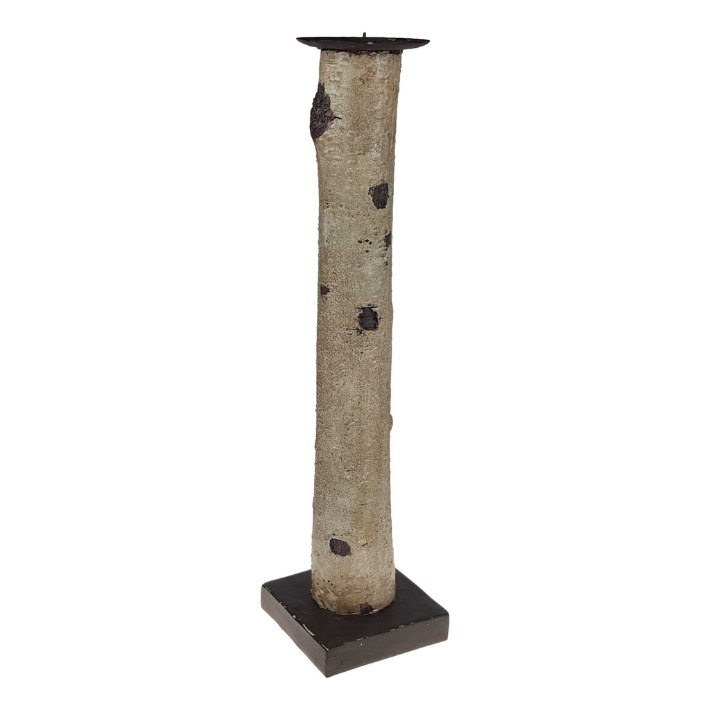 [LA-63798] Figur Skulptur Kerzenleuchter Kerzenständer Kerzenhalter Kunststein Borke Bild 2