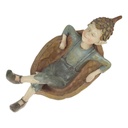 [LA-63805] Kunstharz Figur Skulptur Deko Kobold in Nussschale handbemalt L 18 cm Bild 4