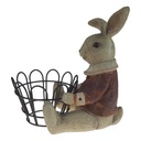 [LA-63809] Kunststein Figur Skulptur Hase mit Korb handbemalt #63809 Bild 3