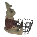 [LA-63809] Kunststein Figur Skulptur Hase mit Korb handbemalt #63809 Bild 5