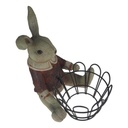 [LA-63809] Kunststein Figur Skulptur Hase mit Korb handbemalt #63809 Bild 8