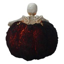 [LA-63928] Kunststein Figur Skulptur Halloween Skelett in Kürbis mit LED beleuchtung Bild 4