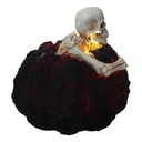 [LA-63928] Kunststein Figur Skulptur Halloween Skelett in Kürbis mit LED beleuchtung Bild 5