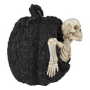 [LA-63929] Kunststein Figur Skulptur Halloween Skelett in Kürbis mit LED beleuchtung Bild 3