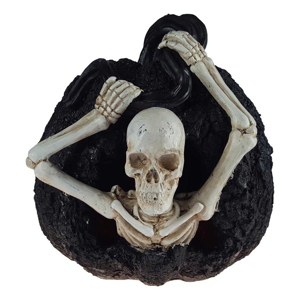 [LA-63930] Skulptur Figur Kunststein Skelett in Kürbis Gothic Halloween #63930 Bild 2