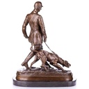 [LA-63958] Bronze Skulptur Figur Bronzeskulptur Bronzefigur Jäger mit Jagdhund Bild 3
