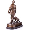 [LA-63958] Bronze Skulptur Figur Bronzeskulptur Bronzefigur Jäger mit Jagdhund Bild 4