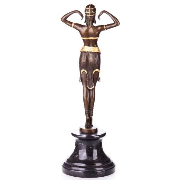 [LA-63984] Bronze Skulptur Figur Bronzeskulptur Bronzefigur Golden Tänzerin nach D.H.Chiparus Art-Deco-Stil Bild 3
