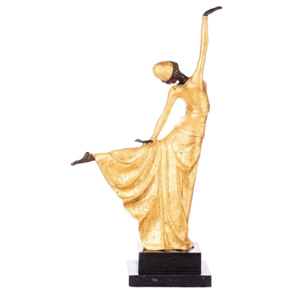 [LA-63986] Bronze Skulptur Figur Bronzeskulptur Bronzefigur Golden Tänzerin nach D.H.Chiparus Art-Deco-Stil #63986 Bild 2