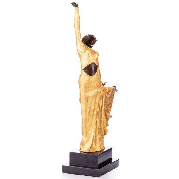 [LA-63986] Bronze Skulptur Figur Bronzeskulptur Bronzefigur Golden Tänzerin nach D.H.Chiparus Art-Deco-Stil #63986 Bild 3
