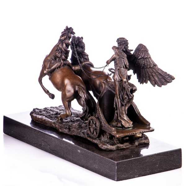 [LA-64000] Bronze Skulptur Figur Bronzeskulptur Bronzefigur Engel auf Streitwagen Bild 3