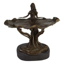 [LA-64007] Bronze Skulptur Figur Bronzeskulptur Bronzefigur Frau mit Seerosen Bild 4