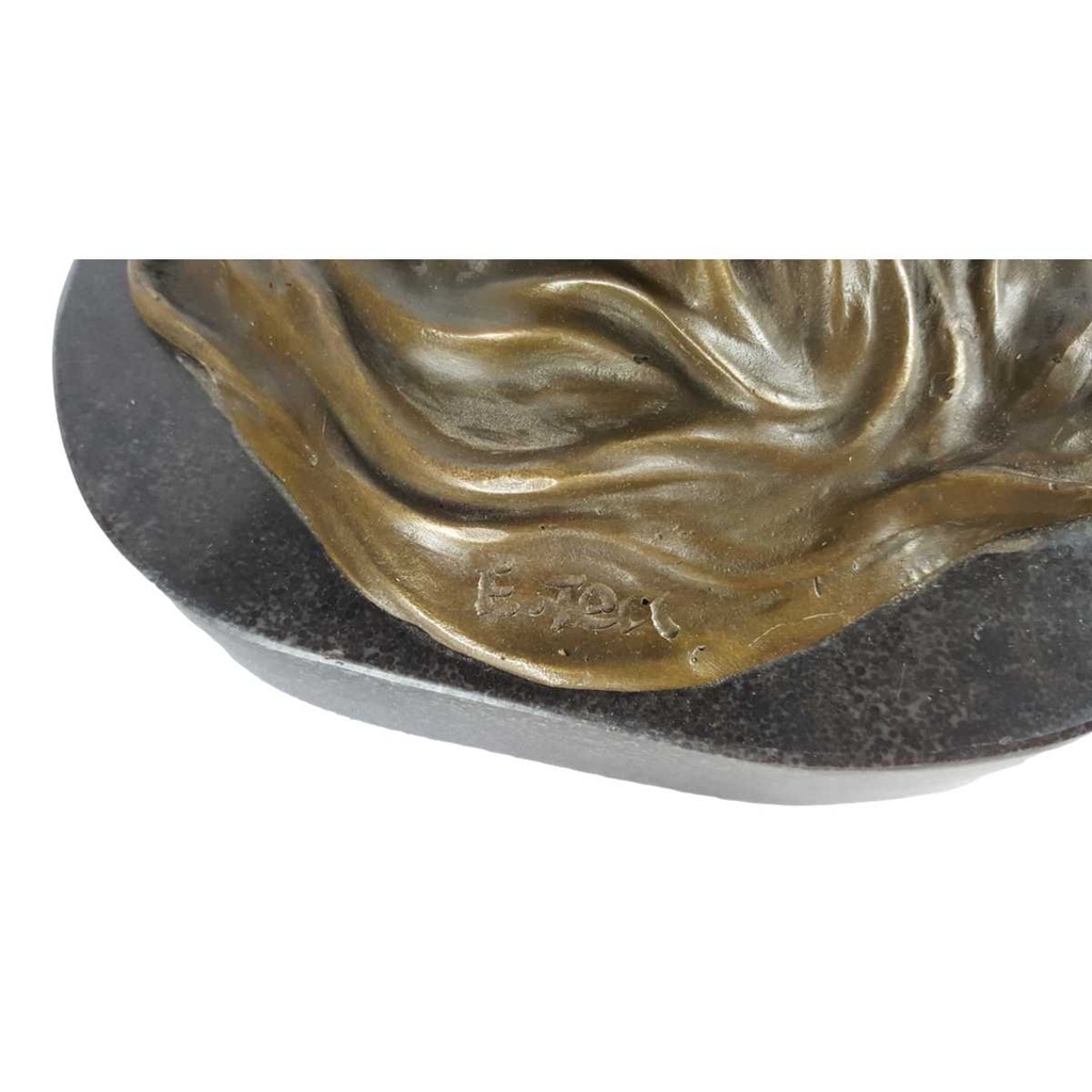 [LA-64007] Bronze Skulptur Figur Bronzeskulptur Bronzefigur Frau mit Seerosen Bild 6