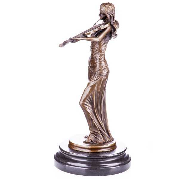 [LA-64020] Bronze Skulptur Figur Bronzeskulptur Bronzefigur Geigenspieler Geigerin #64020 Bild 3