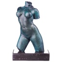 [LA-64023] Bronze grün patiniert Skulptur Figur Bronzeskulptur Bronzefigur Nakter Weiblicher Torso mit Grüner Patina Modern Abstrakt-Stil Bild 2