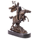[LA-64043] Skulptur Figur Bronzeskulptur Bronzefigur Bronze Ritter auf Pferd mit Streitaxt Bild 2