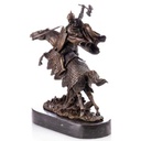 [LA-64043] Skulptur Figur Bronzeskulptur Bronzefigur Bronze Ritter auf Pferd mit Streitaxt Bild 3