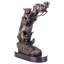 [LA-64062] Skulptur Figur Bronzeskulptur Bronzefigur Bronze Löwe und Antilope Bild 2