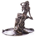 [LA-64078] Skulptur Figur Bronzeskulptur Bronzefigur Bronze Frau auf Seerosen Bild 3