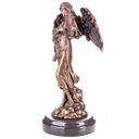 [LA-64079] Bronze Skulptur Figur Bronzeskulptur Bronzefigur Engel mit Lyra Bild 3